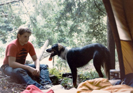 Chris with General, his buddy.